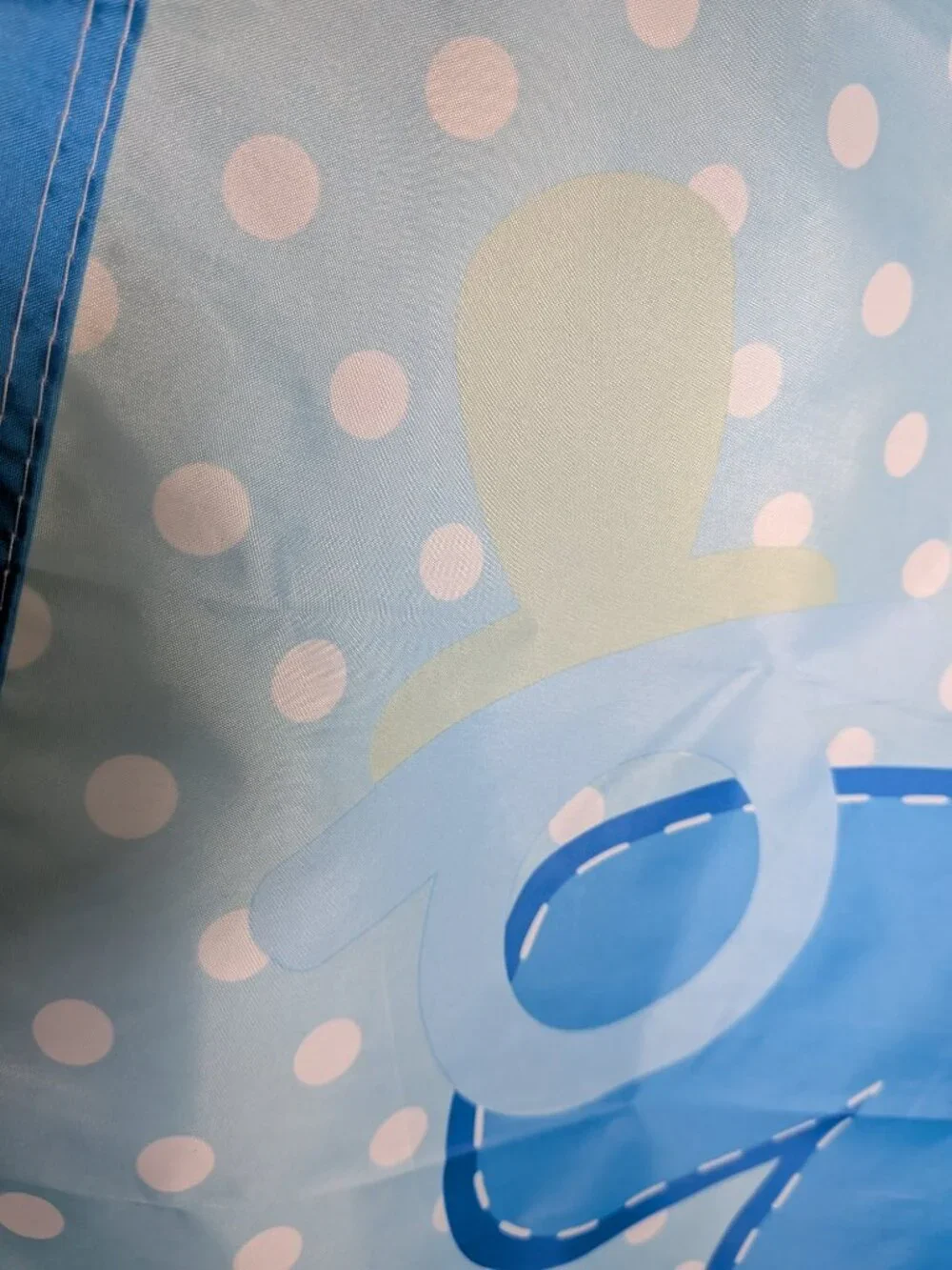 VTG It's A Boy Garden Flag Large Banner Blue Teddy Bear Polka Dot Baby Shower